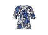 T-Shirt VIA APPIA DUE "VIA APPIA DUE Edles Viskose-Jersey Shirt mit Allover-Print", Damen, Gr. 48, cobalt multicolor, Obermaterial: 94% Viskose CV. 6% Elasthan EL., regular fit, Rundhals, Shirts T-Shirt, Große Größen