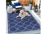 Teppich SANAT "Berlin", blau, B:80cm H:6mm L:150cm, Kunstfaser, Teppiche, Teppich, In -und Outdoor geeignet, robust und pflegeleicht