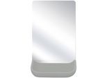 Kosmetikspiegel KLEINE WOLKE "Tray Mirror", grau (platin), B:12cm H:17,3cm T:11cm, Glas, Polyresin (Kunststein), Spiegel, mit Schmuckschale