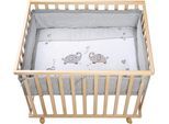 Laufgitter ROBA "Jumbotwins grau, 100x75 cm", Baby, beige (natur), Laufställe Laufgitter, mit Stoffeinlage und Nestchen