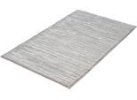 Badematte KLEINE WOLKE "Glow, Badvorleger, Badezimmer Teppich", weiß (auster), H:14mm, Polyester, Badematten, Badematte, Badteppich, Uni Farben, Streifen Struktur, Hoch-Tief Effekt