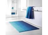 Badematte DYCKHOFF "Colori 09285" Gr. 1, blau, H:14mm, Bio-Baumwolle, Badematten, Badematte
