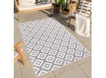 Outdoorteppich CARPET CITY "Outdoor 461", grau, B:200cm H:5mm L:290cm, Polypropylen, Teppiche, Outdoorteppich, Läufer, wetterfest, Flachgewebe, quadratisch, In- & Outdoor, Raute