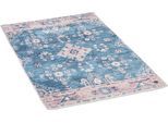 Badematte TOM TAILOR HOME "Oriental Bath ONE", blau (türkis), H:7mm, Polyester, Badematten, Badematte, Badteppich, Orient-Optik, Vintage Design, waschbar