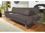 3-Sitzer HOME AFFAIRE "Saltare elegant & komfortabel, toller Designfuß, bequem, Breite 205cm", grau, B:205cm H:78cm T:82cm, Kunstleder SOFTLUX;Luxus-Microfaser ALCAZAR (100% Polyester);Feinstruktur (100% Polyester), Sofas, 3-Sitzer