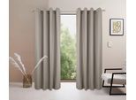 Vorhang OTTO HOME "Raja" Gr. 1, grau (taube), B:140cm H:145cm, Polyester, Recyceltes Material, Gardinen, Vorhang, einfarbig, Einfache Montage, Pflegeleicht, Ösen, 2 er Pack, uni, Topseller