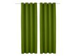 Vorhang OTTO HOME "Raja mit Ösen, 2er Pack, blickdicht, Topseller" Gr. 2, grün, B:140cm H:175cm, Polyester, Recyceltes Material, Gardinen, Vorhang, einfarbig, Einfache Montage, Pflegeleicht, Ösen, 2 er Pack, uni, Topseller