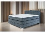 Boxspringbett HOME AFFAIRE "Juliste inkl. Bettkasten und PUR-Schaum-Topper", grau (dunkelgrau), B:207cm L:215cm, 100% PES, Komplettbetten, Boxspringbett, erhältlich in den Breite 160, 180 & 200cm