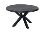 P & B Esstisch, Schwarz, Holz, Metall, Mangoholz, Holz, rund, 130x76x130 cm, Esszimmer, Tische, Esstische, Esstische rund