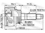 FEBEST Gelenksatz, Antriebswelle 0510bt50a44 Vorderachse für Ford MAZDA