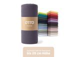 Spannbettlaken OTTO HOME "BLACKBERRY in BASIC und PREMIUM Qualität, 100% Baumwolle", lila (dunkellila), B:90cm L:200cm, Jersey (110 g/m²), Obermaterial: 100% Baumwolle, Bettlaken, Spannbettlaken, für hohe Matratzen bis 28 cm, Bettlaken, Spannbetttuch, pflegeleicht, Topseller