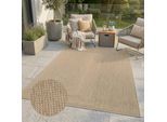 Outdoorteppich CARPET CITY "Outdoor 092, auch in rund", braun, B:120cm H:5mm L:170cm, Polypropylen, Teppiche, Outdoorteppich, Witterungsbeständig für Balkon, Terrasse, In und Outdoor, Sisal Optik