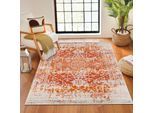 Teppich LIVABLISS "SYRACUSA", orange, B:200cm H:11mm L:275cm, Kunstfaser, Teppiche, Teppich, Kurzflor Orientteppich, Wohnzimmer, Schlafzimmer, Orange