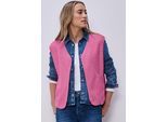 Fellimitatweste STREET ONE, Damen, Gr. 40, ibis rose, Stoff, 100% Polyester, unifarben, normal normal, V-Ausschnitt, Westen, mit V-Ausschnitt