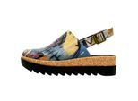 Clog DOGO "Akita Live And Save Damen Sandalen", Damen, Gr. 38, Normalschaft, blau, Lederimitat, Schuhe Clog, Handgefertigt
