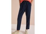 Stoffhose CECIL, Damen, Gr. XS, Länge 28, universal blau, Stoff, 100% Viskose, unifarben, loose fit knöchelfrei, Hosen Stoffhose, im Loose Fit