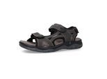 Sandale DOCKERS BY GERLI, Herren, Gr. 43, dunkelgrau, Nubukleder, Schuhe Sandale, Sommerschuh, Klettschuh, Outdoorschuh, in Trekking-Optik