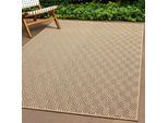 Teppich THE CARPET "Kansas", beige (natur), B:80cm H:1mm L:150cm, Polypropylen, Teppiche, Teppich, moderner robuster In und Outdoor Teppich Jute Look
