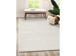 Teppich THE CARPET "Lima", beige (creme), B:160cm H:12mm L:230cm, Polyester, Teppiche, Teppich, Designer Teppich Flor 1 recyceltem Polyester waschbar