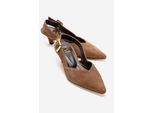 Dioris Leren Slingback Kitten Hak Pump