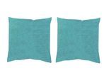 Dekokissen HOME WOHNIDEEN "ELMER 2ER PACK MIT FÜLLUNG" Gr. 2, blau (petrol, unifarben), B:50cm L:50cm, Polyester, Dekokissen_Sitzkissen_Kissenhüllen
