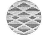 Teppich AYYILDIZ TEPPICHE "PISA 4709", grau, H:20mm Ø:200cm, Polypropylen (PP), Teppiche, Teppich, auch rechteckig, Hoch Tief Struktur, Wohnzimmer, Schlafzimmer