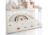 Teppich THE CARPET "Beat Kids", beige (creme), B:80cm H:9mm L:150cm, Polypropylen, Teppiche, Teppich, Kids Kinderzimmer Teppich strapazierfähig und pflegleicht