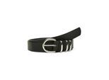 Synthetikgürtel VERO MODA "VMSVEA COATED BELT NOOS", Damen, Gr. 80, schwarz detail:silber, Lederimitat, unifarben, Gürtel