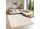 Teppich THE CARPET "Elisa", beige (creme), B:80cm H:12mm L:150cm, Polyester, Polypropylen, Teppiche, Teppich, moderner Wohnzimmer Teppich, hohe Flordichte und angenehm weich