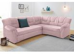 Ecksofa DOMO COLLECTION "SARAFINA 240x190 cm, auch mit Federkern für mehr Sitzkomfort", rosa (flamingo), B:240cm H:83cm T:190cm, Microfaser PRIMABELLE (100% Polyester) / Struktur (90% Polyester; 10% Polyacryl);Luxus-Microfaser (92% Polyester, 8% Nylon);Microfaser PRIMABELLE (100% Polyester), Sofas, Ecksofa, whlw. mit Bettfunktion, elegantes Design, L-Form