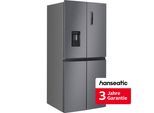 HANSEATIC Multi Door "HCDB18080DWDI", Energieeffizienz: D, silber (edelstahlfarben), Wasserspender, Kühlschränke, inkl. 3 Jahre Herstellergarantie, Multi Door