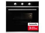 HANSEATIC Einbaubackofen "65M40M1-E1131A", Energieeffizienz: A, grau (schwarz), B:59,5cm H:59,5cm T:57,5cm, Backöfen, inkl. 3 Jahre Herstellergarantie, Einbaubackofen