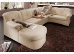 Wohnlandschaft DOMO COLLECTION "Papenburg, zeitlose Rückensteppung, bequem, U-Form, Breite 297cm", beige (natur), B:297cm H:84cm T:180cm, Struktur ( 90% Polyester, 10% Polyacryl);Microfaser PRIMABELLE (100% Polyester);Kunstleder SOFTLUX;Luxus-Microfaser (100% Polyester), Sofas, Wohnlandschaft, in großer Farbvielfalt, wahlweise mit Bettfunktion