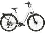 E-Bike KROSS "E-Trekkingrad Trans 5.0 28" weiß 9 Gänge - Shimano Mittelmotor" Gr. 56, weiß (weiß, schwarz), Elektrofahrräder, 56cm, 28 Zoll (71,12cm), E-Bike, SHIMANO 36 V/250 W, Mittelmotor E5000