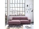 Ecksofa MUSTERRING "LUCIA zeitlos, bequem, schöne Detailverarbeitung Breite 296cm, L-Form", rosa (rosewood samt), B:296cm H:81cm T:190cm, Flachgewebe VALMONT (60% Baumwolle/40% Leinen);Leder PURO, pigmentiertes Leder;Microfaser CRONA (100% Polyester);Flachgewebe FLORIS (100% Polyester);Leder BAX, pigmentiertes Leder, Sofas, Ecksofa