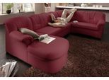 Wohnlandschaft DOMO COLLECTION "Papenburg, zeitlose Rückensteppung, bequem, U-Form, Breite 297cm", rot (karminrot), B:297cm H:84cm T:180cm, Struktur ( 90% Polyester, 10% Polyacryl);Microfaser PRIMABELLE (100% Polyester);Kunstleder SOFTLUX;Luxus-Microfaser (100% Polyester), Sofas, Wohnlandschaft, in großer Farbvielfalt, wahlweise mit Bettfunktion