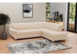 Ecksofa HOME AFFAIRE "Yesterday zeitlos und elegant, bequeme Armlehnen, L-Form", beige (creme), B:254cm H:80cm T:186cm, 100% Polyester;Primabelle-Microfaser (100% Polyester);Antikleder-Optik Melrose (100% Polyester), Sofas, Ecksofa, wahlweise mit Bettfunktion, auch in Cord