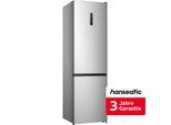 HANSEATIC Kühl-/Gefrierkombination "HKGKB20060ANFI", Energieeffizienz: A, silber (silberfarben), Rechtsanschlag, Kühlschränke, inkl. 3 Jahre Herstellergarantie, Kühl-/Gefrierkombination