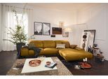 Wohnlandschaft MUSTERRING "MR 2490 Ecksofa mit erstklassigem Sitzkomfort, Long-Life-Leder", gelb (kurkuma, b), B:342cm T:207cm, Sofas, Wohnlandschaft, Bronze-Fuß, Sitzhöhe 48cm, wahlweise mit Funktionen, Maße 342 x 207 cm