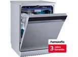 HANSEATIC Standgeschirrspüler "HG6085B14U7609WS", Energieeffizienz: B, silber (silberfarben), B:60cm H:85cm T:60cm, Geschirrspüler, inkl. 3 Jahre Herstellergarantie, Standgeschirrspüler