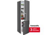 HANSEATIC Kühl-/Gefrierkombination, Energieeffizienz: D, silber (edelstahl optik), Rechtsanschlag, wechselbar, Kühlschränke, inkl. 3 Jahre Herstellergarantie, Kühl-/Gefrierkombination, Topseller