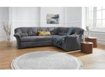 Ecksofa DOMO COLLECTION "SARAFINA 240x190 cm, auch mit Federkern für mehr Sitzkomfort", grau, B:240cm H:83cm T:190cm, Microfaser PRIMABELLE (100% Polyester) / Struktur (90% Polyester; 10% Polyacryl);Luxus-Microfaser (92% Polyester, 8% Nylon);Microfaser PRIMABELLE (100% Polyester), Sofas, Ecksofa, whlw. mit Bettfunktion, elegantes Design, L-Form