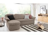 Ecksofa DOMO COLLECTION "Pegnitz, elegante Rückensteppung, kompakte Stellmaße 238/141cm, L-Form", braun (braun, beige), B:238cm H:82cm T:141cm, 100% Polyester, Sofas, Ecksofa, wahlweise mit Bettfunktion