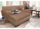 Ecksofa HOME AFFAIRE "Nika zeitlos und elegant, L-Form", braun (café), B:277cm H:84cm T:84cm, Primabelle-Microfaser (100% Polyester);Struktur (70% Polyacryl, 30% Polyester), Sofas, Ecksofa, wahlweise mit Bettfunktion, auch in Cord