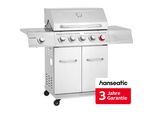 Gasgrill HANSEATIC "Richland, 5 Brenner (inkl. Turbobrenner) + Seitenbrenner 21,5kw Gesamt", silber (silberfarben), B:134,7cm H:117cm T:57cm, Grills, Gasgrill, inkl. 3 Jahre Herstellergarantie