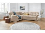 Ecksofa DOMO COLLECTION "SARAFINA 240x190 cm, auch mit Federkern für mehr Sitzkomfort", beige, B:240cm H:83cm T:190cm, Microfaser PRIMABELLE (100% Polyester) / Struktur (90% Polyester; 10% Polyacryl);Luxus-Microfaser (92% Polyester, 8% Nylon);Microfaser PRIMABELLE (100% Polyester), Sofas, Ecksofa, whlw. mit Bettfunktion, elegantes Design, L-Form