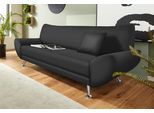 3-Sitzer HOME AFFAIRE "Saltare elegant & komfortabel, toller Designfuß, bequem, Breite 205cm", schwarz, B:205cm H:78cm T:82cm, Kunstleder SOFTLUX;Luxus-Microfaser ALCAZAR (100% Polyester);Feinstruktur (100% Polyester), Sofas, 3-Sitzer