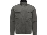 Anorak RAGWEAR "Murpho Vintage", Herren, Gr. M (50), grau (stone grau), Cord, Obermaterial: 100% Baumwolle. Futter: 100% Polyester, gerade hüftlang, hoch geschlossener Ausschnitt, Ärmel mit Ärmelschlitz normaler Saum mit Druckknopf, Jacken, Geradlinige Übergangsjacke mit Brusttaschen