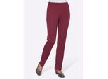 Jerseyhose CLASSIC BASICS, Damen, Gr. 24, Kurzgrößen, rot (bordeaux), 100% Polyester, unifarben, lang, Hosen Jerseyhose