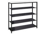 Mid.you Schuhregal Taliro, Schwarz, Weiß, Metall, Holzwerkstoff, 4 Fächer, 90x87x30 cm, stehend, Garderobe, Schuhaufbewahrung, Schuhregale
